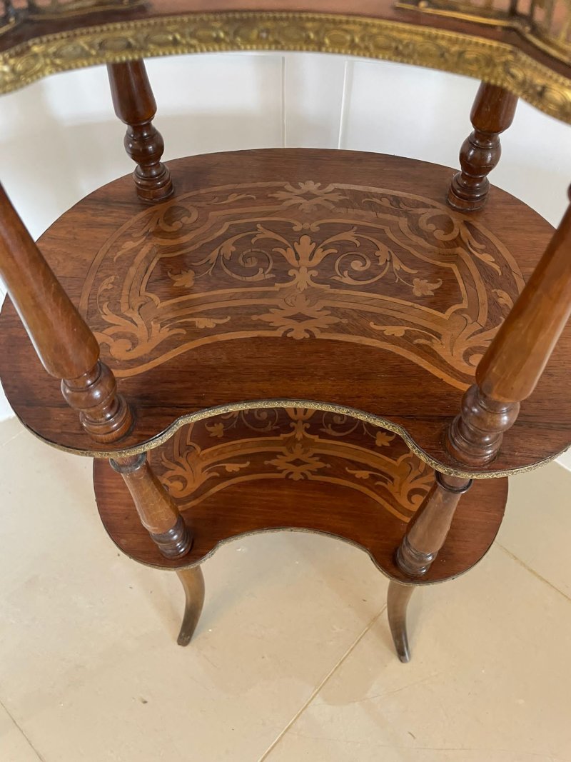 Quality Antique French Marquetry Étagère - Image 8